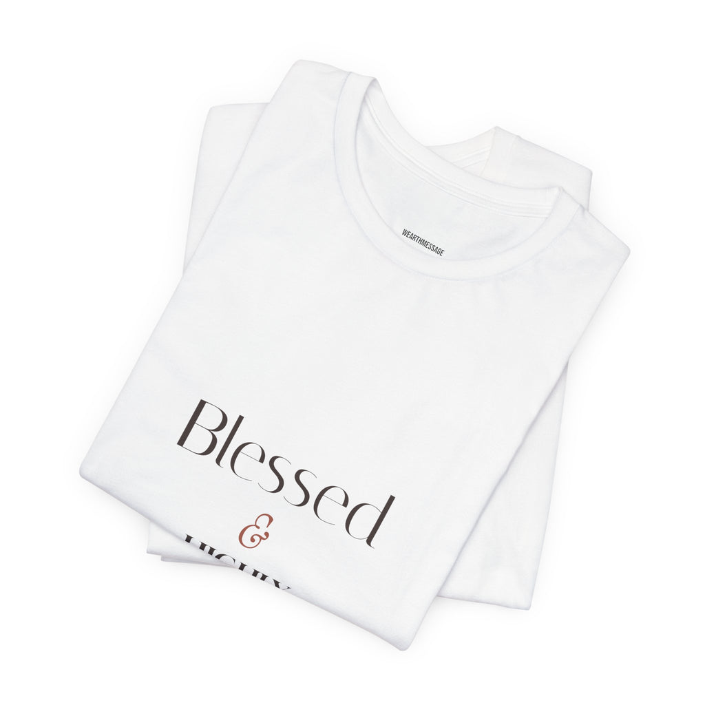 Blessed & Highly Caffeinated Tee — Funny Coffee Christian Graphic T-Shirt