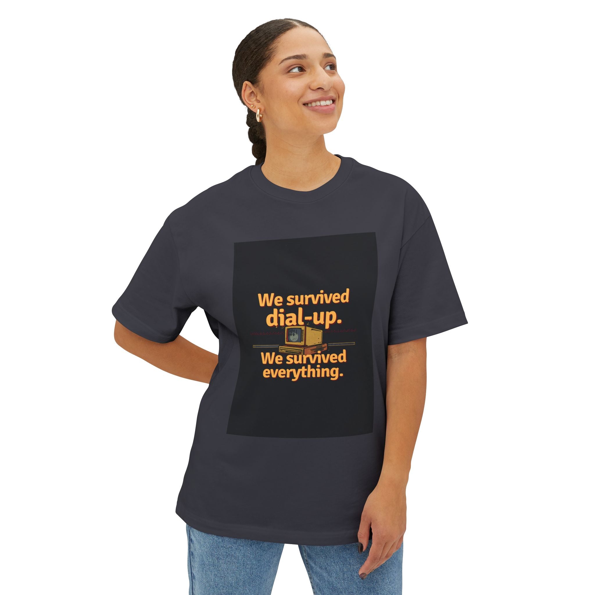 We Survived Dial-Up We Survived Everything T-Shirt | Retro Internet Nostalgia