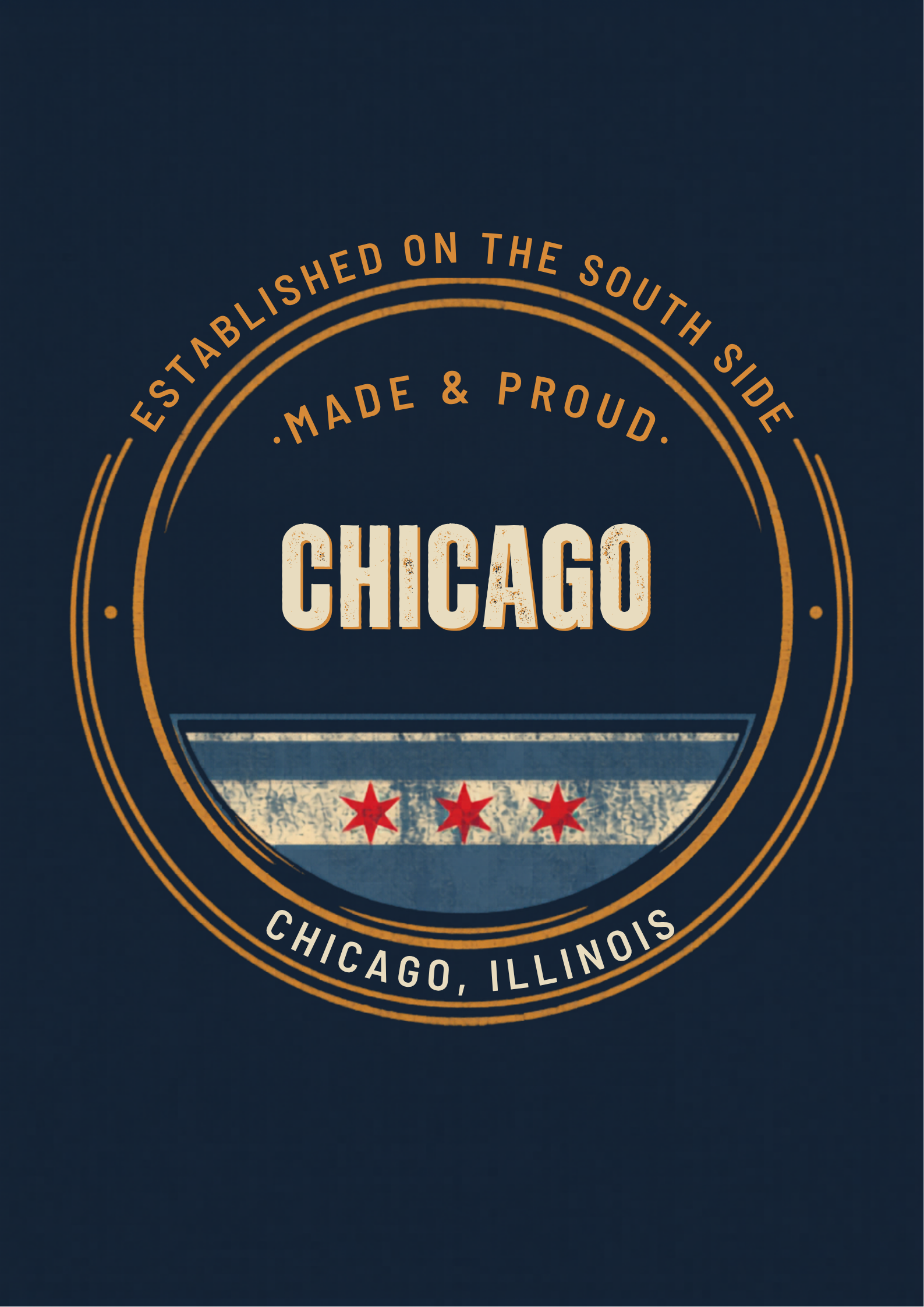 Chicago South Side Made and Proud T-Shirt | Established on the South Side | Chicago Flag Tee