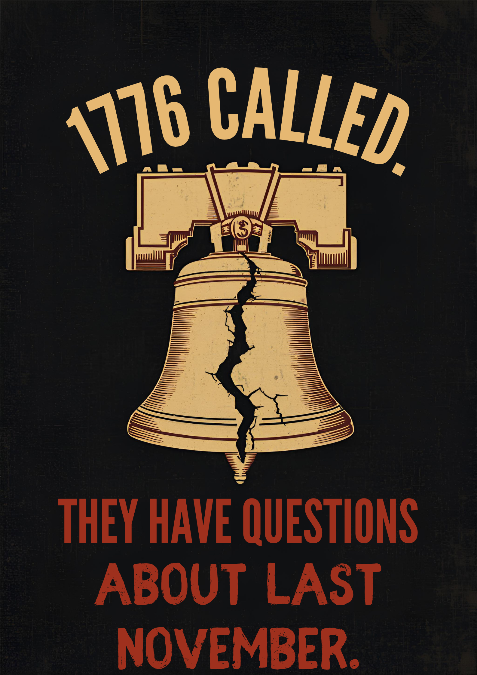 1776 Called They Have Questions About Last November T-Shirt | Election 2024 Edition | Liberty Bell Political Humor Tee