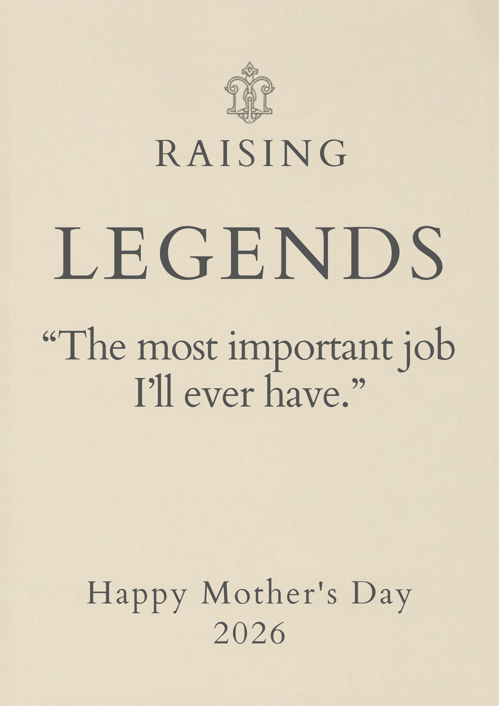 Raising Legends T-Shirt | Elegant Mother’s Day 2026 Gift